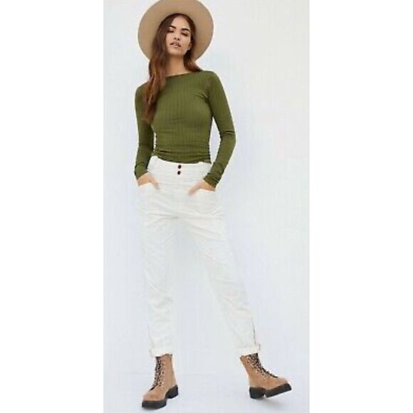 NWOT Pilcro Anthropologie ivory corduroy, $138 - Picture 1 of 6